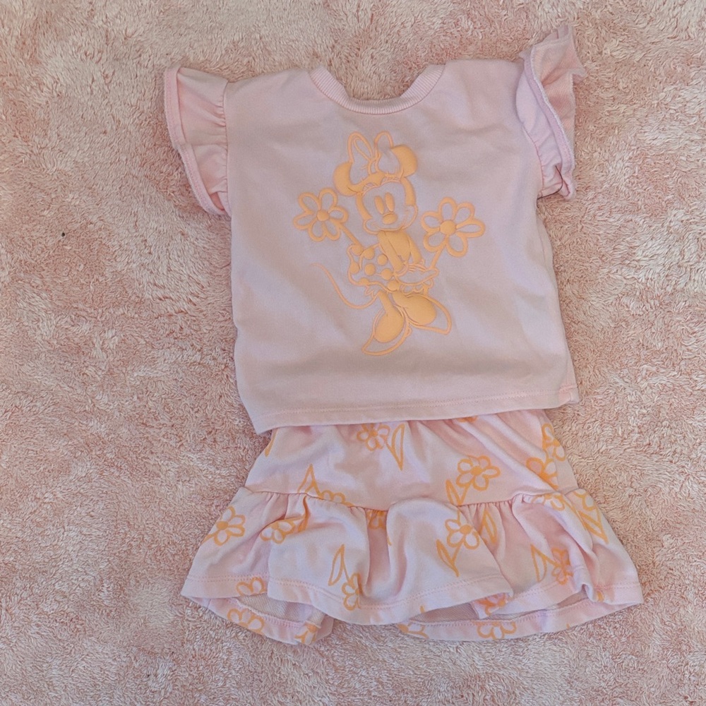 Pink and Orange Minnie Mouse Toddler Outfit